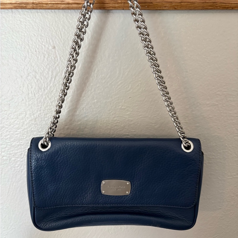 Michael Kors Dark Blue Leather Shoulder Bag